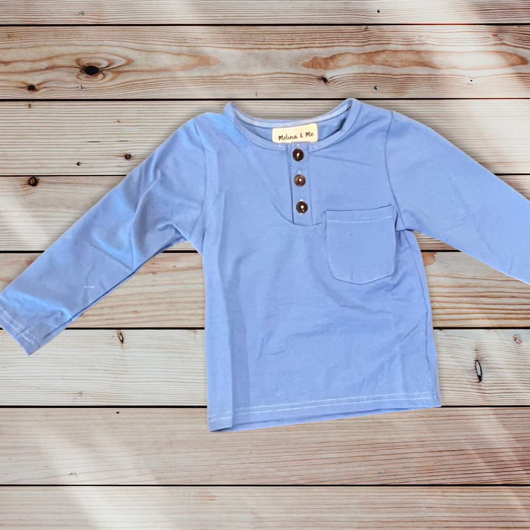 Soft Henley Shirt (Blue)