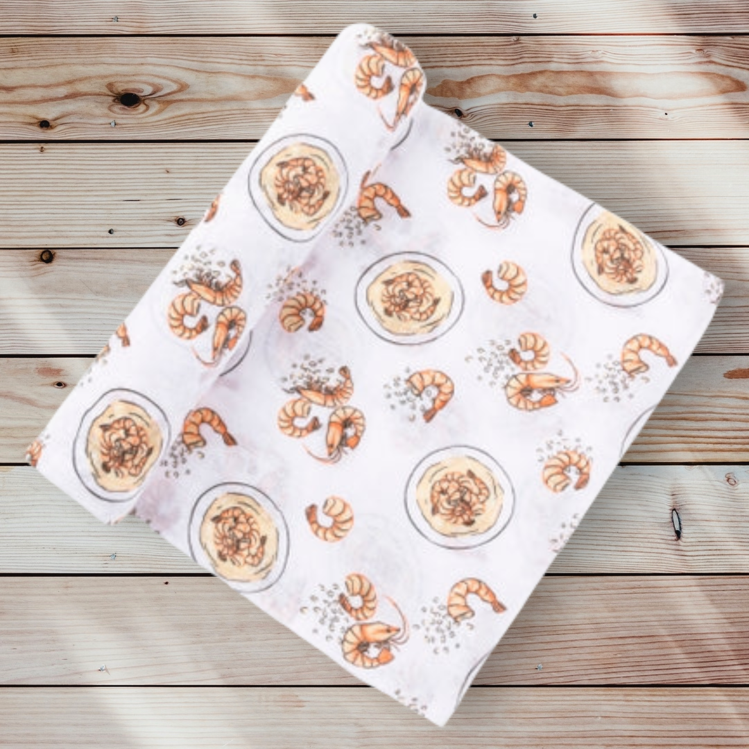 Shrimp 'n' Grits Baby Swaddle Blanket