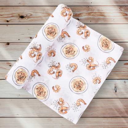 Shrimp 'n' Grits Baby Swaddle Blanket